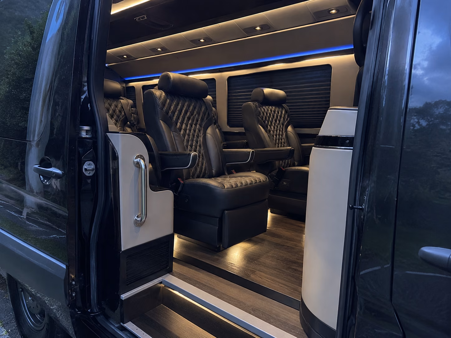 corona 20 passenger sprinter van inside